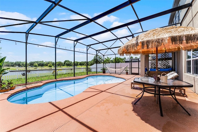 3420 Middlebrook Pl, Harmony, FL 34773 - view of swimming pool featuring a patio area, a fenced backyard, and a water view