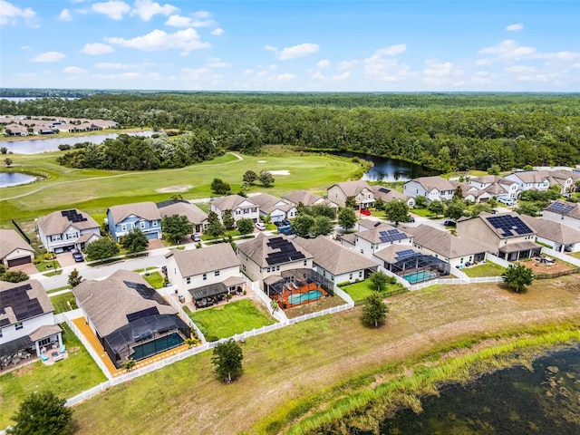 3420 Middlebrook Pl, Harmony, FL 34773 - aerial perspective of suburban area featuring a nearby body of water and a local golf course