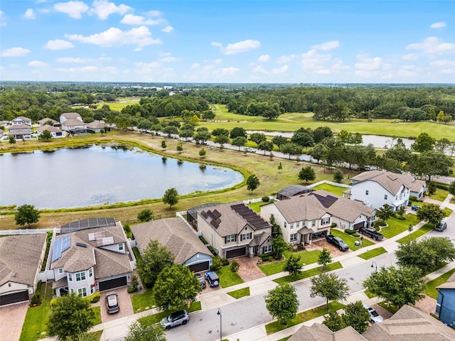 3420 Middlebrook Pl, Harmony, FL 34773 - aerial view of residential area with a large body of water and a tree filled landscape