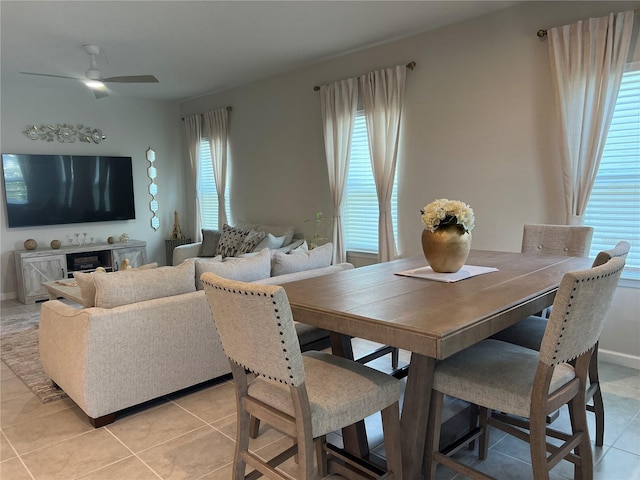 1896 Basenji Dr, Lake Alfred, FL 33850 - dining space featuring light tile patterned floors and a ceiling fan