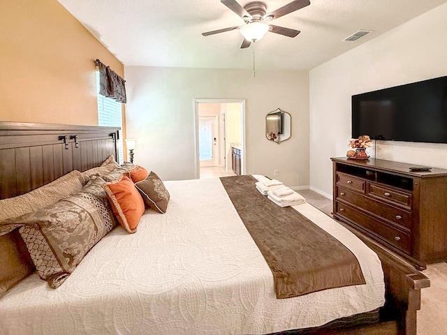 1876 Summer Dr, Davenport, FL 33897 - carpeted bedroom with connected bathroom and a ceiling fan