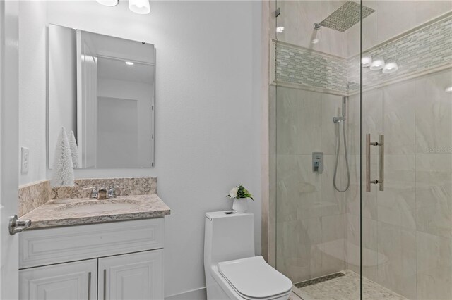 17795 Blazing Star Cir, Clermont, FL 34714 - full bathroom with toilet, a stall shower, and vanity