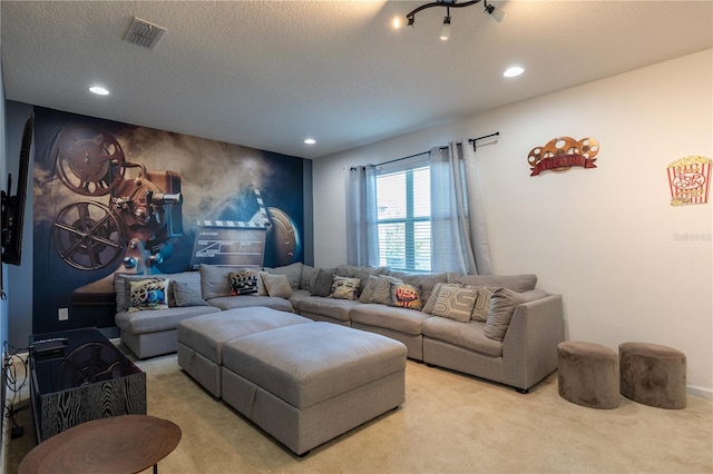 2623 Calistoga Ave, Kissimmee, FL 34741 - living room featuring carpet floors, recessed lighting, and a textured ceiling
