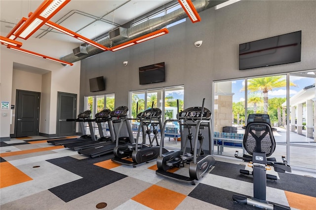 2623 Calistoga Ave, Kissimmee, FL 34741 - exercise room with a high ceiling