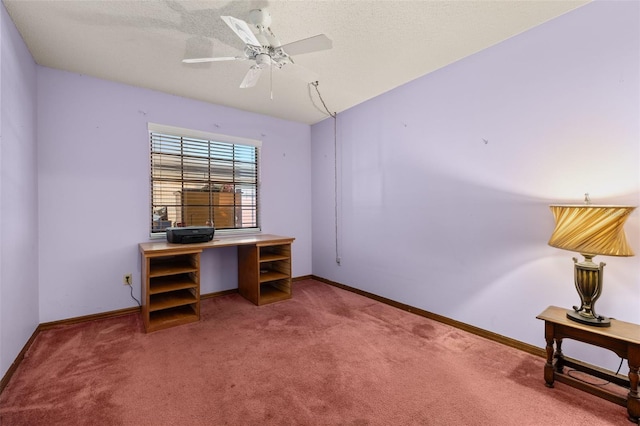 4307 Oak Ct, Saint Cloud, FL 34769 - unfurnished office featuring carpet flooring, baseboards, and a ceiling fan