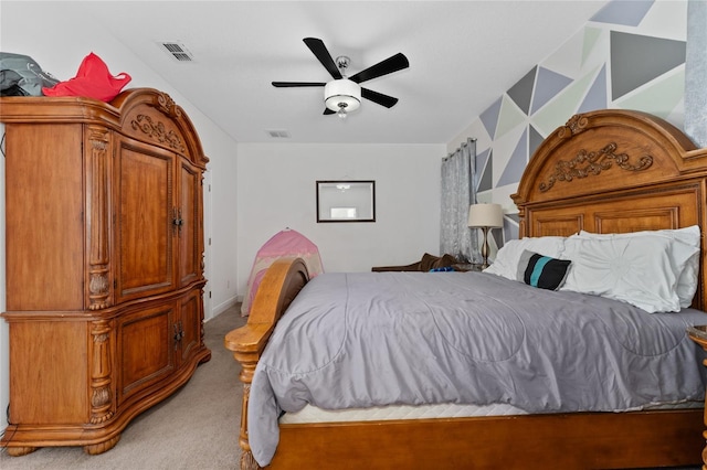 6651 Syreeta Ln, Harmony, FL 34773 - bedroom with light colored carpet and ceiling fan