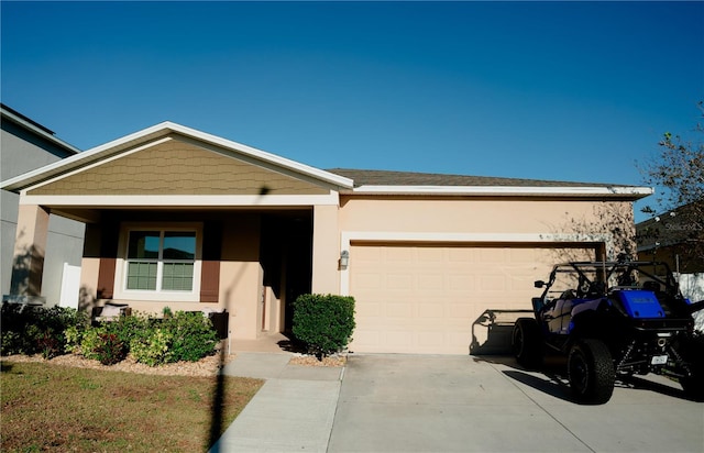 153 Taft Dr, Davenport, FL 33837 - single story home with stucco siding, concrete driveway, and an attached garage