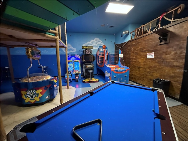 615 Terra Lago St, Davenport, FL 33897 - game room with pool table and wooden walls