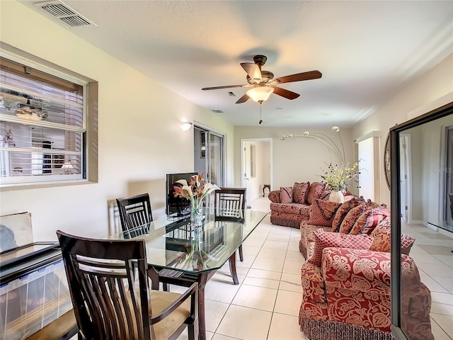 624 Royal Palm Dr, Kissimmee, FL 34743 - dining space with a ceiling fan and light tile patterned flooring