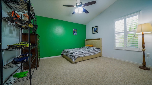 2851 Granada Blvd, Kissimmee, FL 34746 - bedroom featuring lofted ceiling, carpet flooring, and a ceiling fan