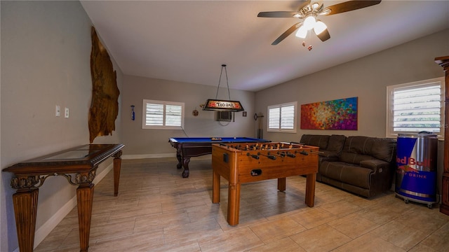 2851 Granada Blvd, Kissimmee, FL 34746 - recreation room with plenty of natural light, a ceiling fan, and pool table