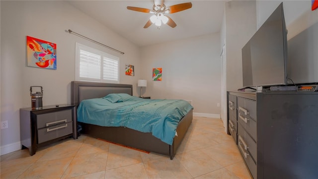 2851 Granada Blvd, Kissimmee, FL 34746 - bedroom with light tile patterned floors and ceiling fan