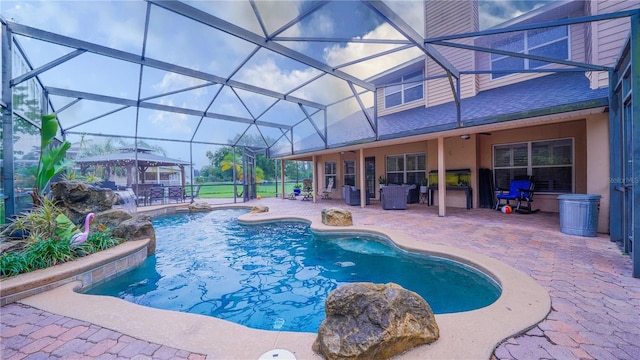 2851 Granada Blvd, Kissimmee, FL 34746 - outdoor pool featuring a patio area, an outdoor hangout area, a lanai, and a gazebo