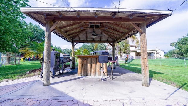 2851 Granada Blvd, Kissimmee, FL 34746 - view of patio featuring a ceiling fan and a gazebo