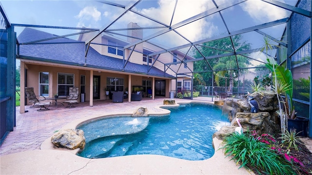 2851 Granada Blvd, Kissimmee, FL 34746 - swimming pool with a patio, a lanai, and an outdoor hangout area