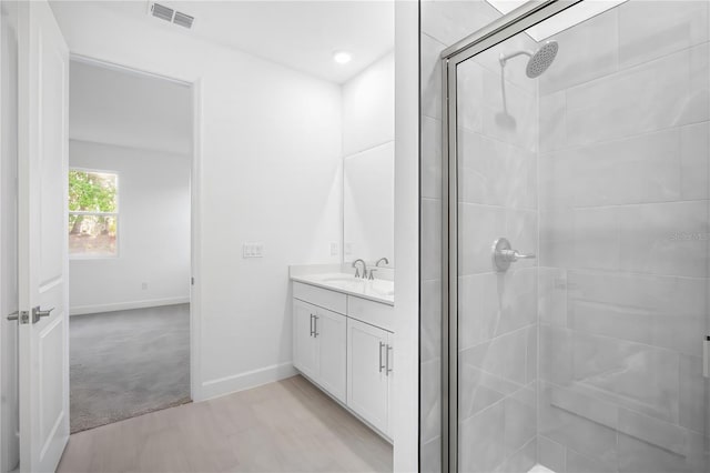 9127 Players Dr, Weeki Wachee, FL 34613 - full bath featuring a shower stall and vanity
