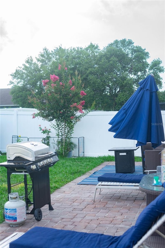 2268 Victoria Falls Dr, Orlando, FL 32824 - fenced backyard featuring grilling area and a patio