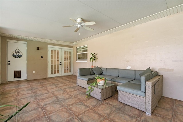 736 Forest Glen Ct, Maitland, FL 32751 - view of patio with a ceiling fan, french doors, and an outdoor hangout area