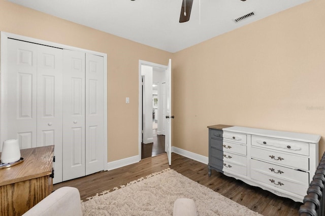 736 Forest Glen Ct, Maitland, FL 32751 - bedroom featuring dark wood finished floors, a closet, and ceiling fan