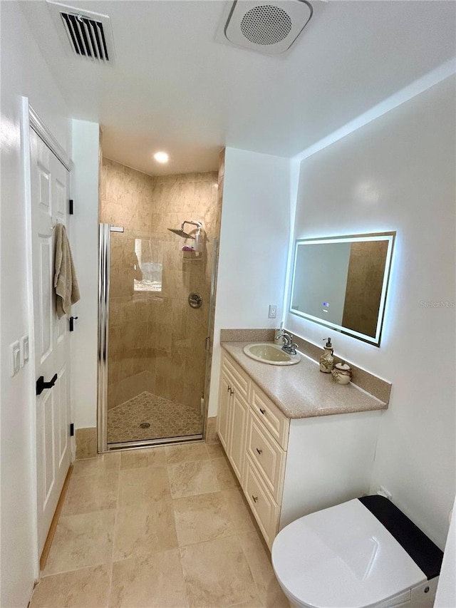 1084 Aspri Way, Riviera Beach, FL 33418 - bathroom with a shower stall, vanity, and toilet
