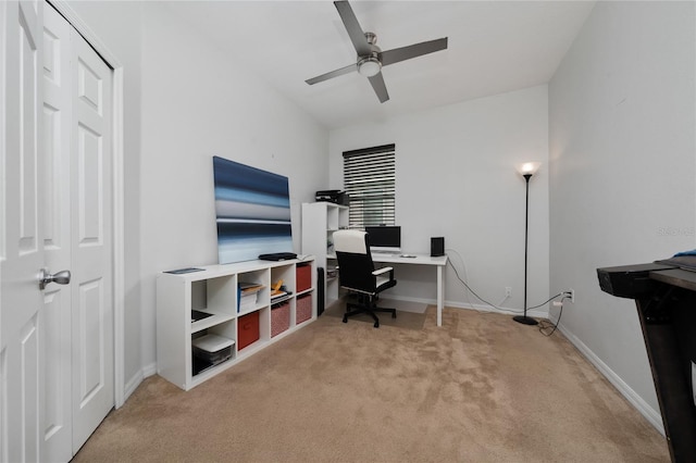205 Lakeshore Dr, Davenport, FL 33837 - office space with carpet, a ceiling fan, and baseboards