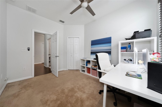 205 Lakeshore Dr, Davenport, FL 33837 - carpeted office space with a ceiling fan and baseboards