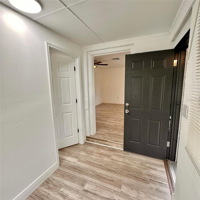 1615 NE 9th St, Ocala, FL 34470 - foyer with baseboards and light wood-type flooring