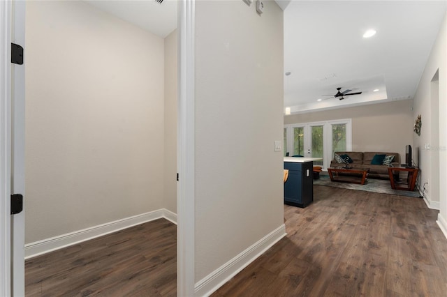 1598 Whitewood Ct, Kissimmee, FL 34747 - corridor featuring dark wood-style floors, baseboards, and recessed lighting