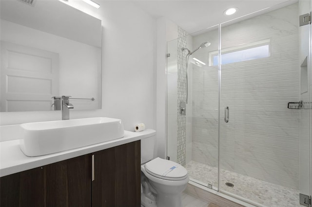 2561 Montego Bay Blvd, Kissimmee, FL 34746 - bathroom with vanity, a shower stall, toilet, and recessed lighting