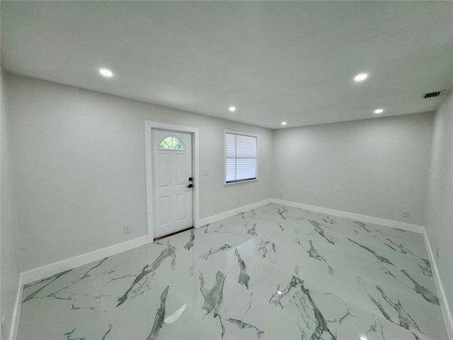390 Hazel Cir, Punta Gorda, FL 33982 - foyer entrance featuring recessed lighting, baseboards, and light marble finish flooring