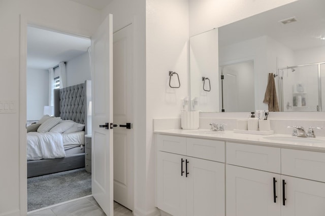 466 Cool Summer Ln, Davenport, FL 33837 - ensuite bathroom featuring double vanity and a stall shower