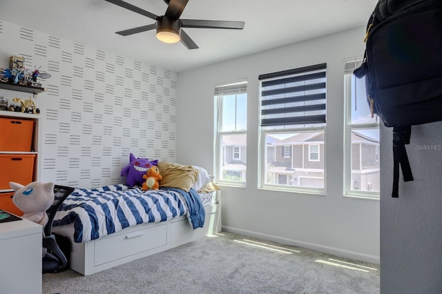 466 Cool Summer Ln, Davenport, FL 33837 - bedroom featuring carpet, a ceiling fan, and baseboards