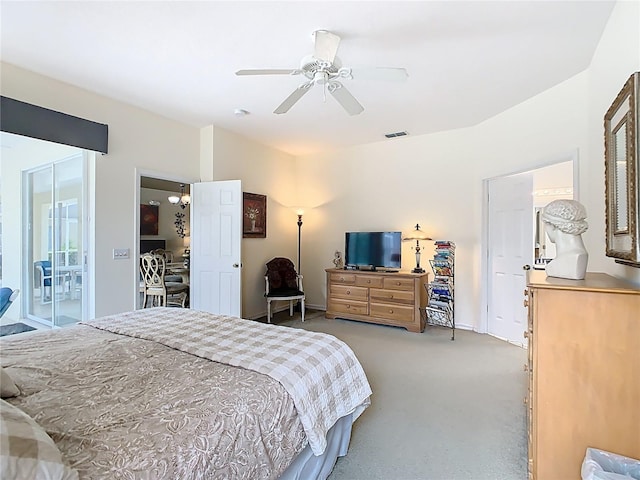 116 Westport Ln, Davenport, FL 33896 - bedroom with carpet, access to exterior, and ceiling fan