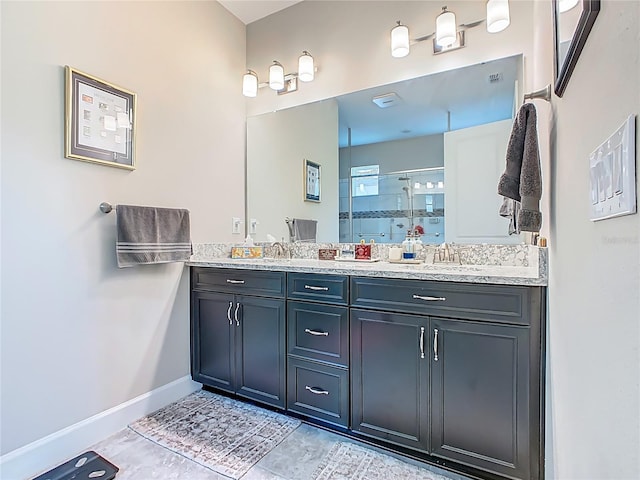 605 San Augusto Dr, Kissimmee, FL 34759 - full bathroom featuring double vanity and a shower with door