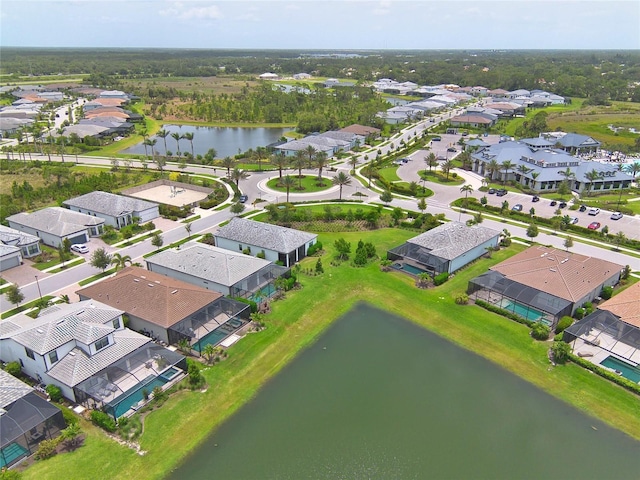 14553 Eagle Branch Dr, Nokomis, FL 34275 - aerial perspective of suburban area with a large body of water