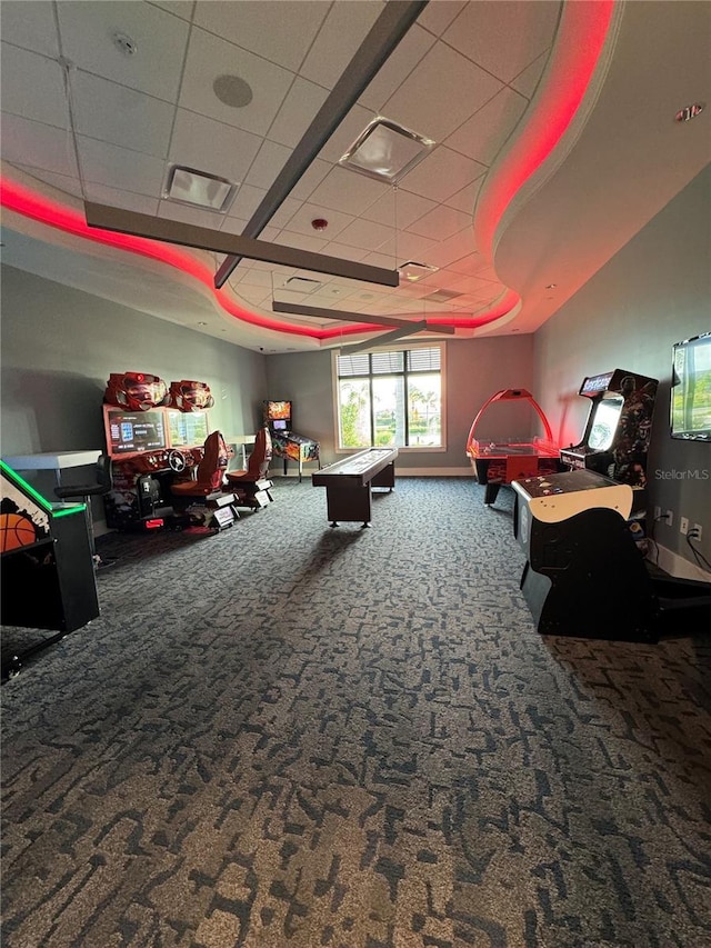 14553 Eagle Branch Dr, Nokomis, FL 34275 - playroom featuring carpet flooring and pool table