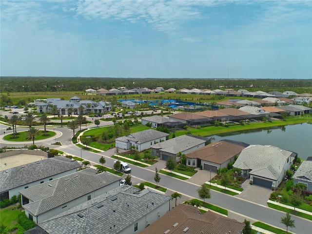 14553 Eagle Branch Dr, Nokomis, FL 34275 - aerial perspective of suburban area featuring a nearby body of water