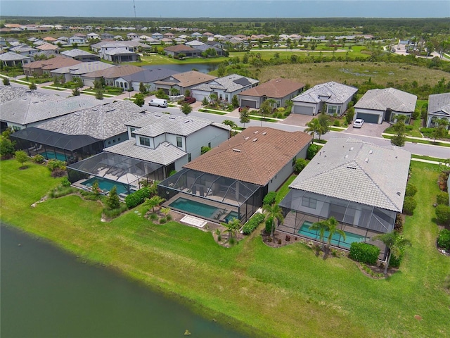 14553 Eagle Branch Dr, Nokomis, FL 34275 - aerial view of residential area featuring a pool area and a nearby body of water