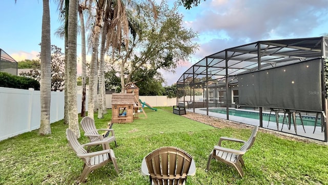 3901 Ballinore Pl, Gotha, FL 34734 - view of yard featuring a playground and a lanai