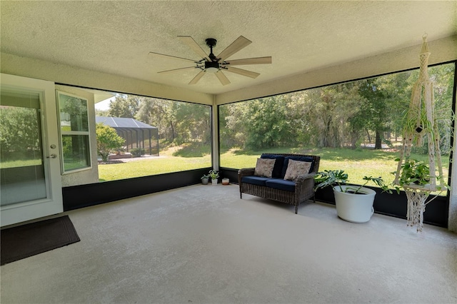 6644 SW 179th Court Rd, Dunnellon, FL 34432 - sunroom featuring ceiling fan