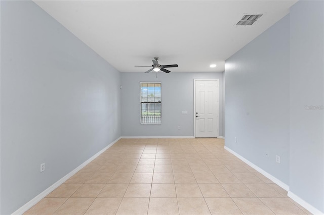 13636 Beauregard Pl, Orlando, FL 32837 - empty room with ceiling fan, baseboards, light tile patterned floors, and recessed lighting