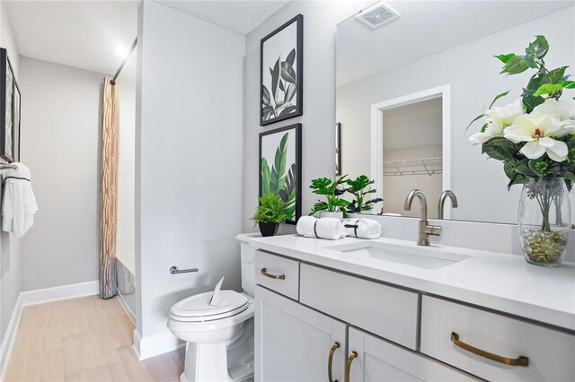 217 Thornberry Way, Palm Coast, FL 32164 - full bathroom featuring vanity, toilet, baseboards, and shower / bath combo with shower curtain
