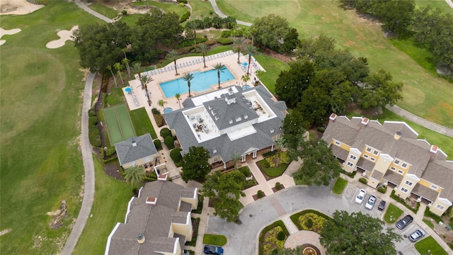 1335 Greenfield Loop, Kissimmee, FL 34747 - aerial view of property and surrounding area featuring a pool area and a local golf course