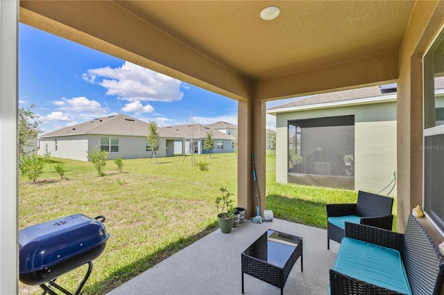 1102 Tupelo Trl, Haines City, FL 33844 - view of green lawn featuring a patio area and a residential view