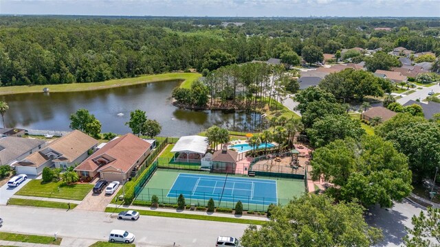 2146 Fish Eagle St, Clermont, FL 34714 - bird's eye view of a heavily wooded area and a nearby body of water