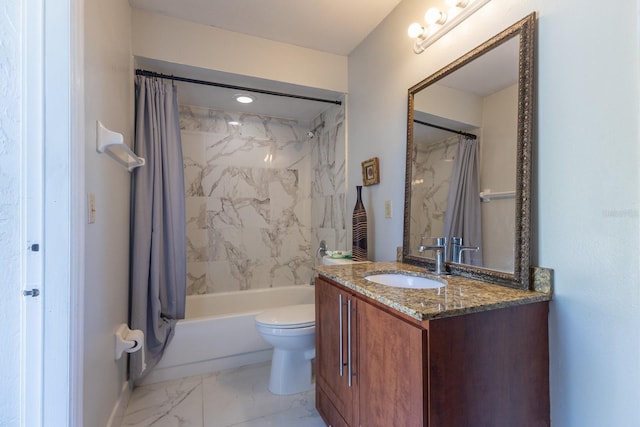121 White Birch Dr, Kissimmee, FL 34743 - bathroom featuring vanity, shower / bath combo, and marble finish floors