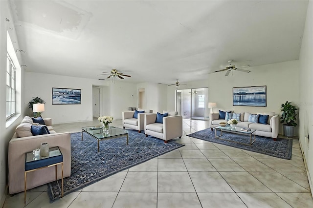 3252 Golfview Rd, Sebring, FL 33875 - tiled living room with ceiling fan