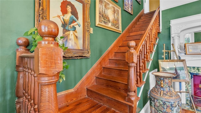 822 W Patterson St, Lakeland, FL 33803 - staircase with wood finished floors
