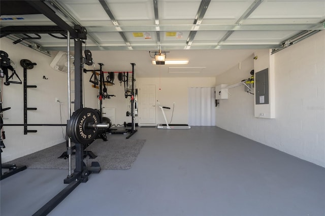 1719 Daystar Dr, Haines City, FL 33844 - workout room with electric panel and a garage