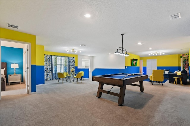 2176 Lelani Cir, Davenport, FL 33897 - game room featuring carpet, pool table, baseboards, a textured ceiling, and recessed lighting